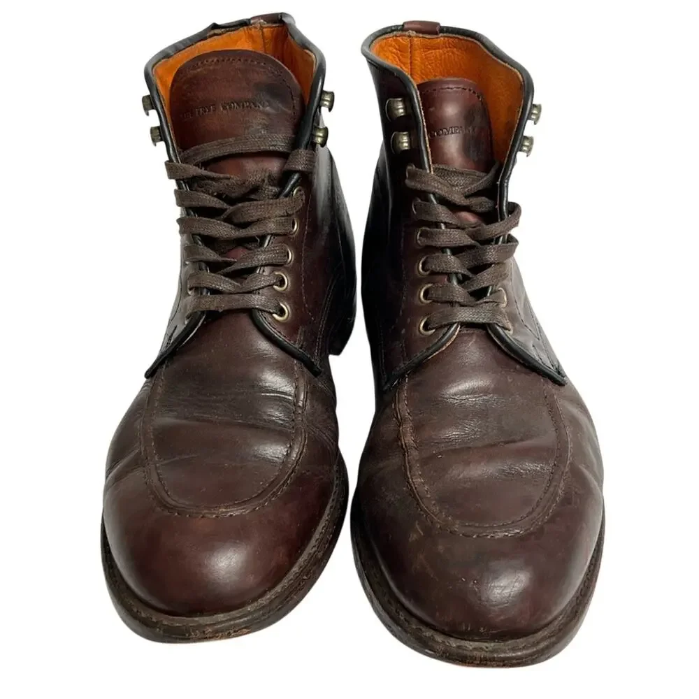 FRYE Walter Made In USA Lace Up Brown All Leather Boots Men's US 11 M